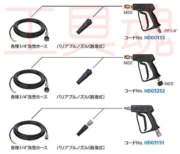 画像5: アサダ 1/4"洗管ホース用ハンドガン (5)