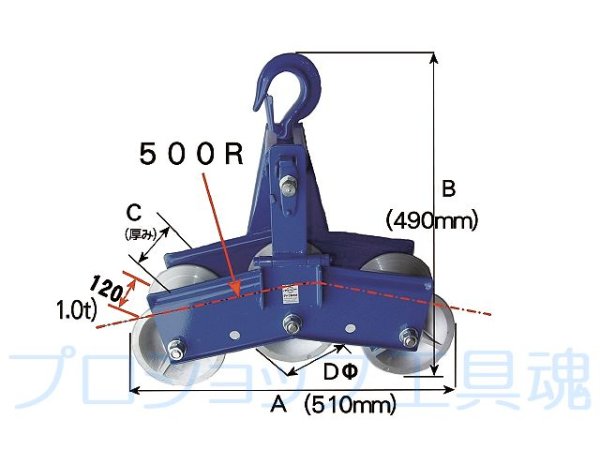 画像2: ダイワ製作所3連金車(アルミローラー) (2)