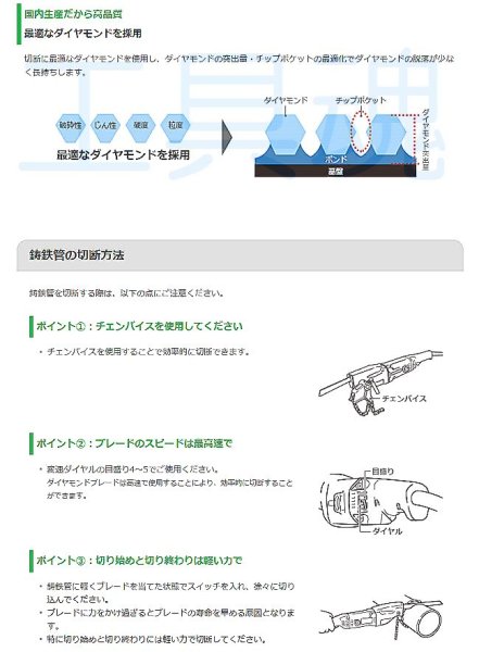 画像6: HiKOKI ダイヤモンド湾曲セーバソーブレード CR17Y(S)用 (6)