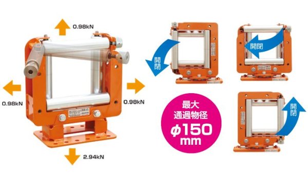 画像2: 育良精機 特別高圧ケーブル用四面コロISK-EH150シリーズ (2)