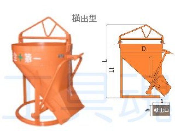 画像1: 釜原鉄工所生コンバケット スーパーバケット横出型【メーカー直送・お振り込み限定品】 (1)