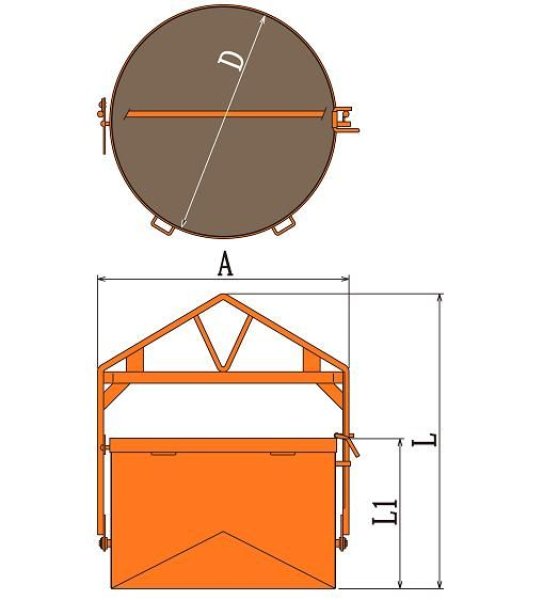画像2: 釜原鉄工所丸型反転式土砂用スーパーバケット【運賃別途お見積】 (2)