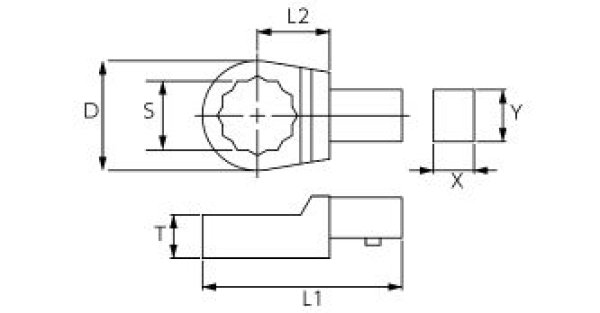 画像2: KTC 9×12めがねレンチ交換ヘッド (2)