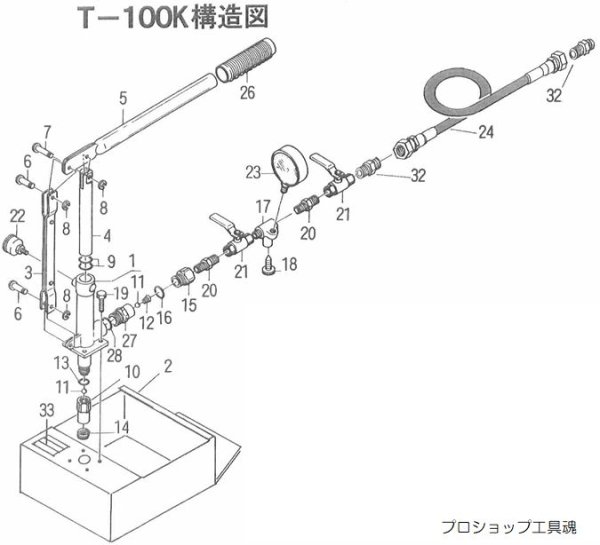 画像1: キョーワ手動テストポンプT-100K用補修部品 (1)