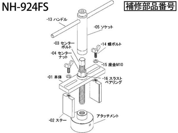 画像1: ハスコーNH-924FSホイールハブインサーター用補修部品 (1)