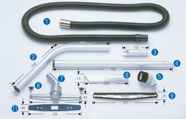 画像1: 三立機器集塵機用アタッチメント K4型セットφ38（アルミ製） (1)