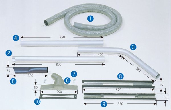 画像1: 三立機器集塵機用アタッチメント H型セットφ50（アルミ製） (1)