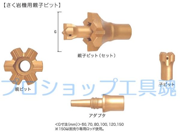 画像1: 東空さく岩機用親子ビット (1)