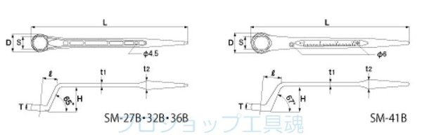 画像2: トップ工業 シャーボルト用シノ付きメガネレンチ (2)