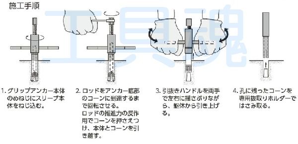 サンコーテクノ アンカー引き抜き工具クイックサンコーヌッキーsnk 30 40