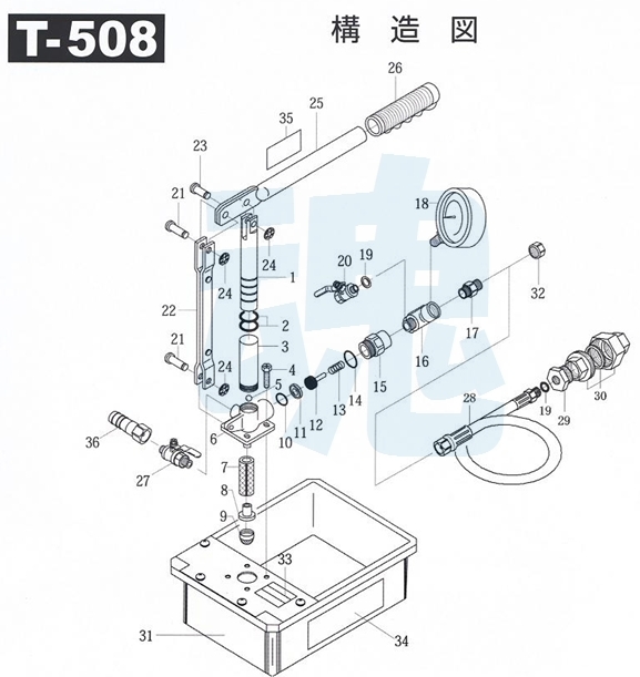 低廉 キョーワ KYOWA テスター 手動テストポンプ T-508 2.5Mpa圧力計付 水圧テストポンプ